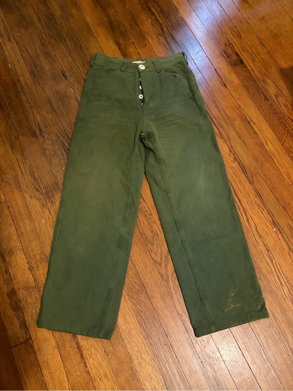 Jesse Kamm Olive Green Carpenter Pants